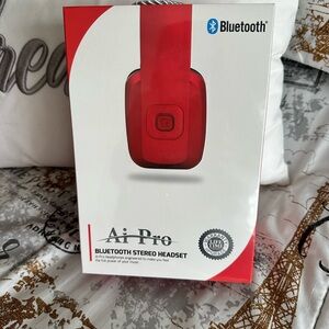 Red Bluetooth Stereo Headset